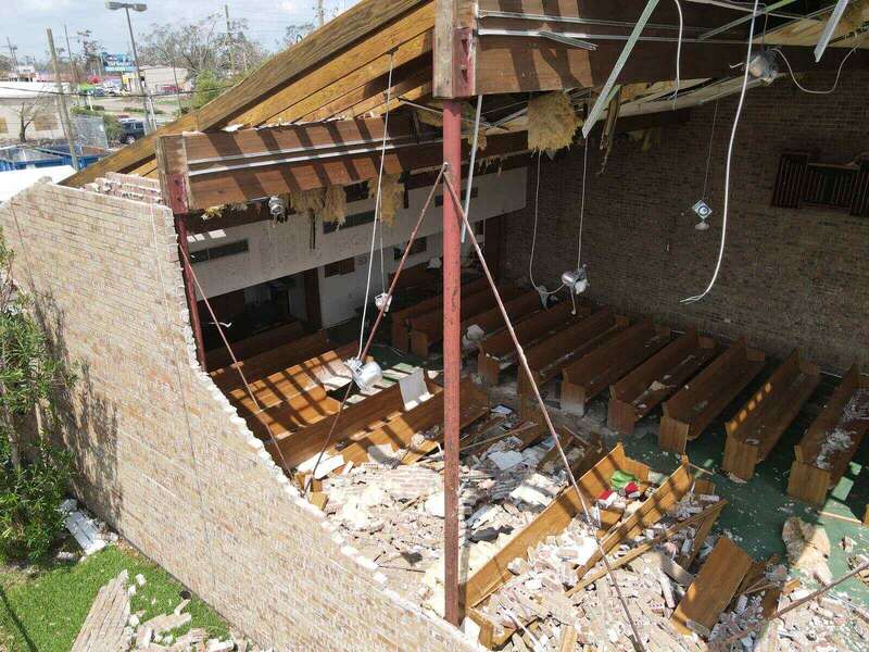 Interior structural damage documented before restoration in a South Carolina building